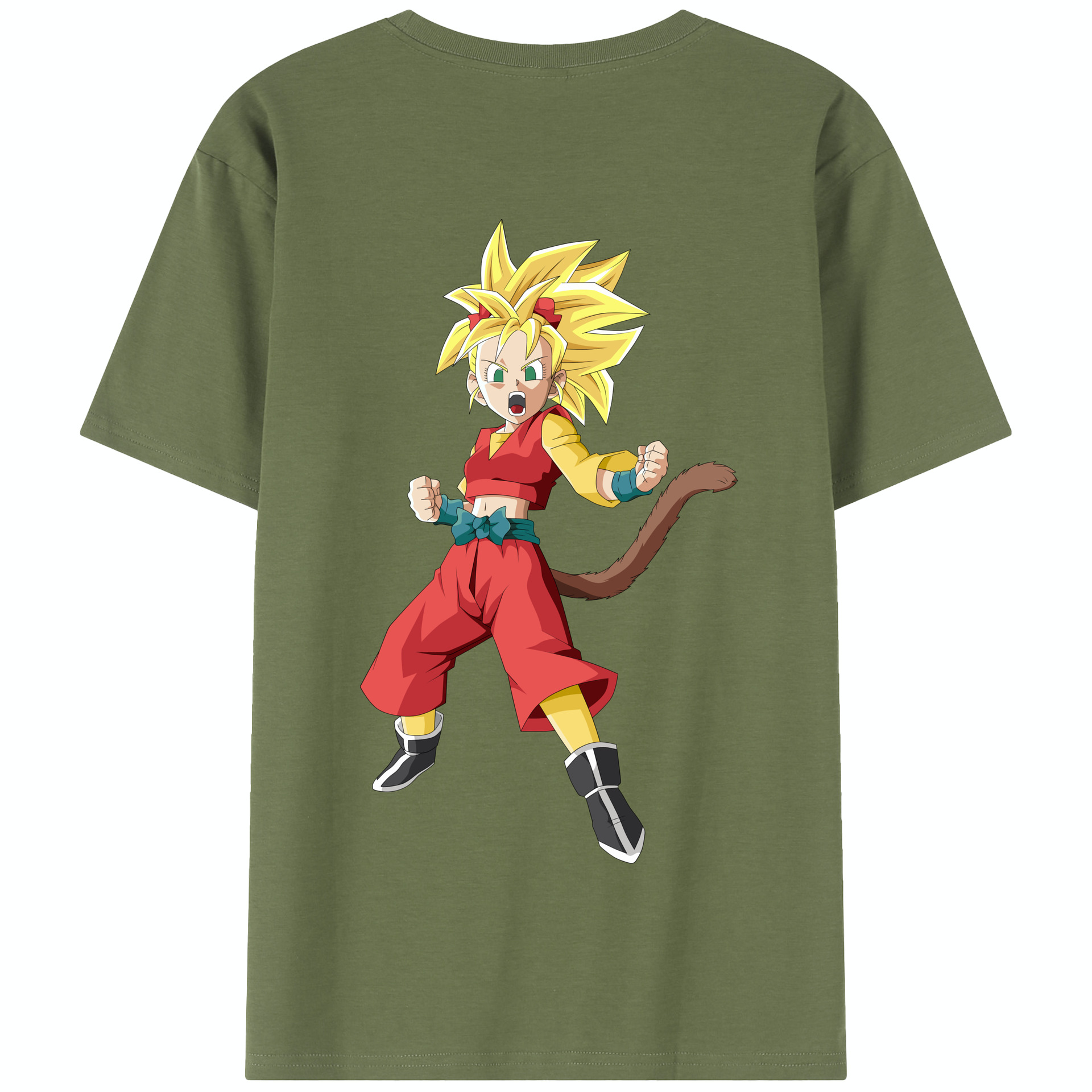 （画像用） ドラゴンボール カリフラ DRAGON BALL Caulifla 綿100％半袖Tシャツ（背面プリント）